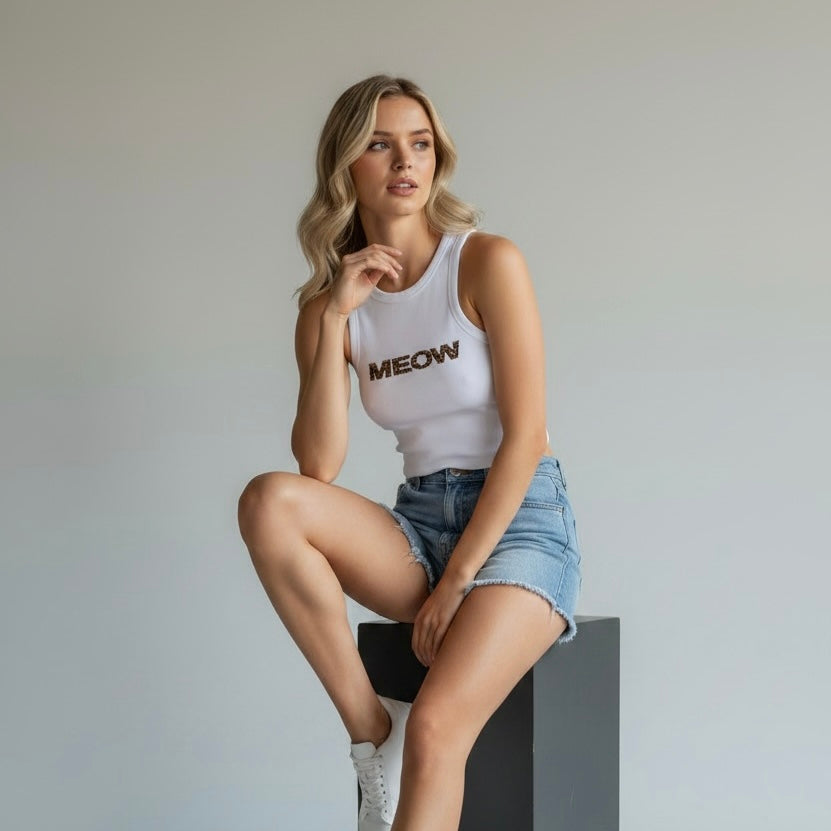 MEOW Ribbed Tank